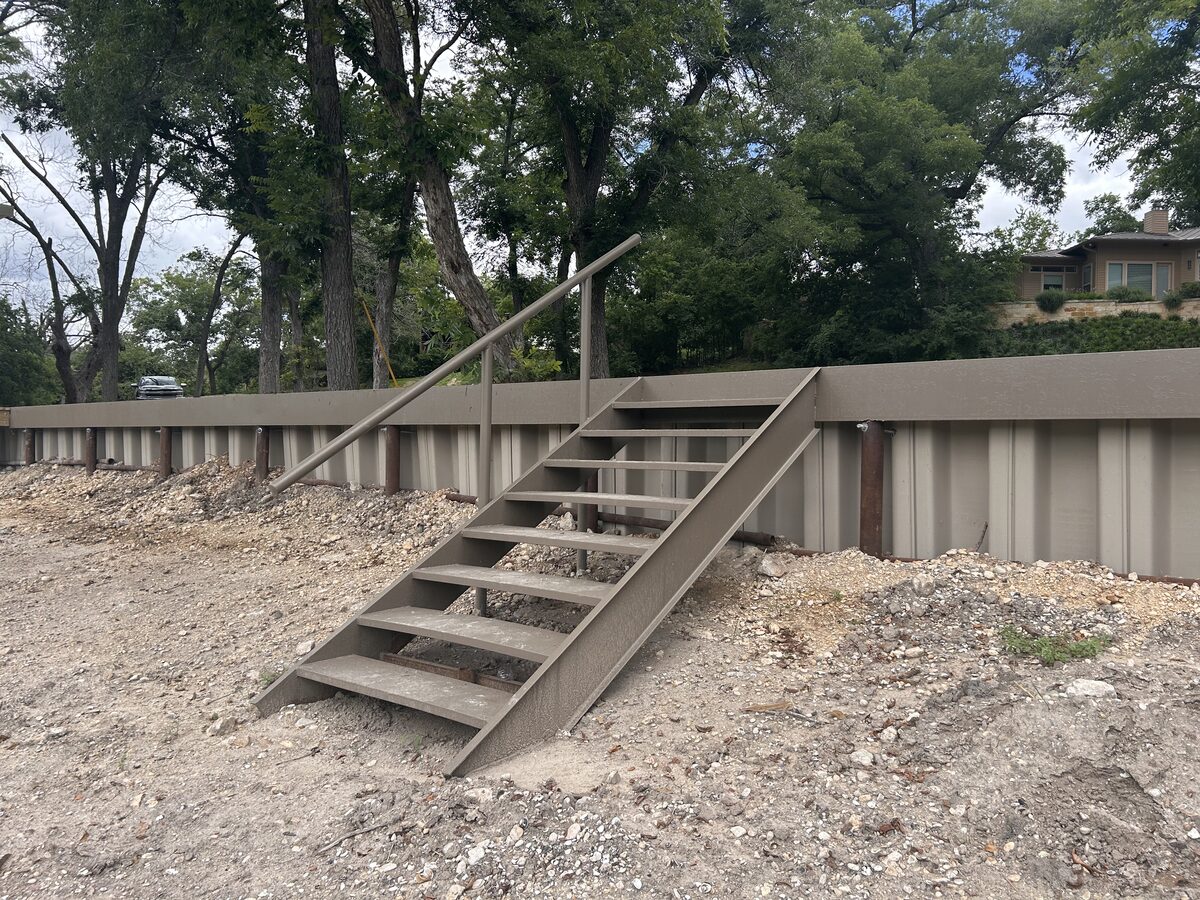 Bulkhead with stairs on Lake Placid