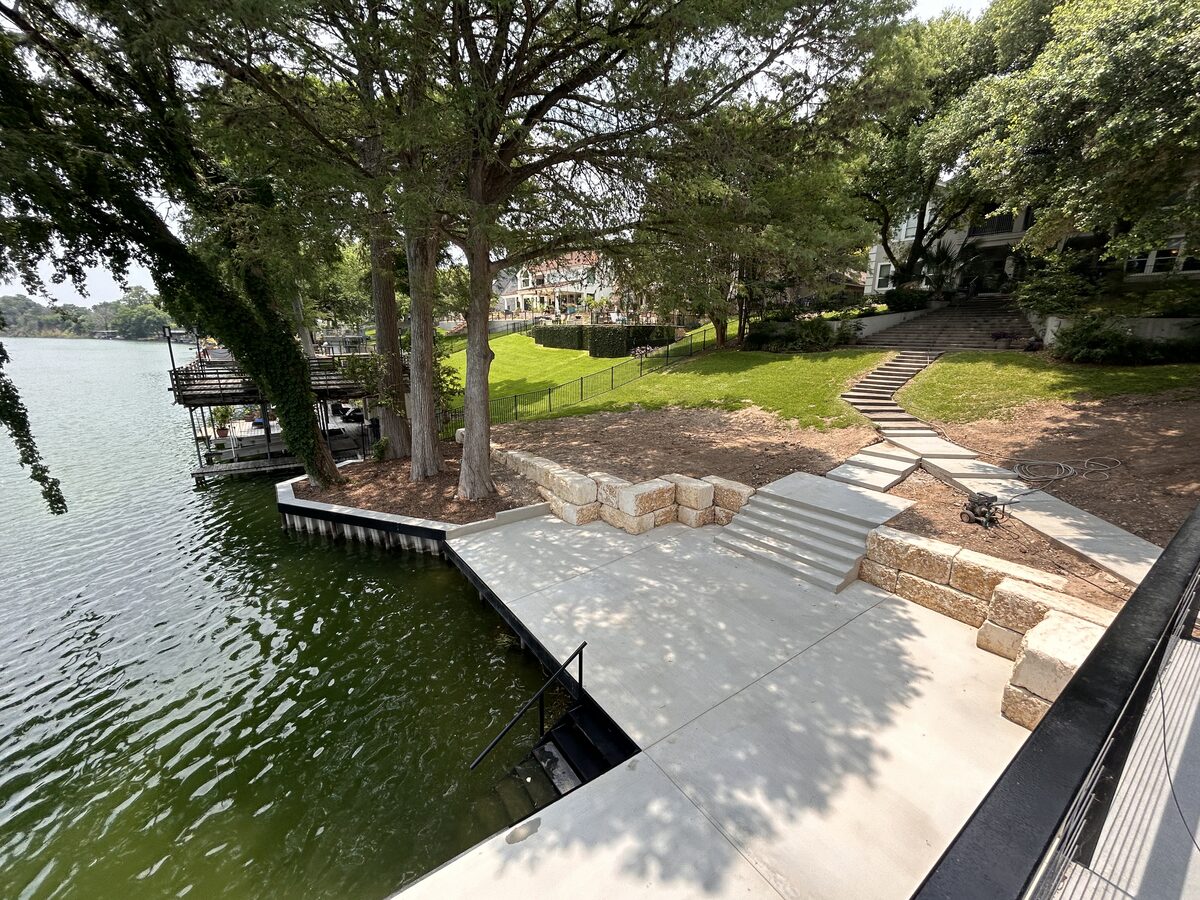 Bulkhead construction on the Guadalupe River by Waterfront Unlimited